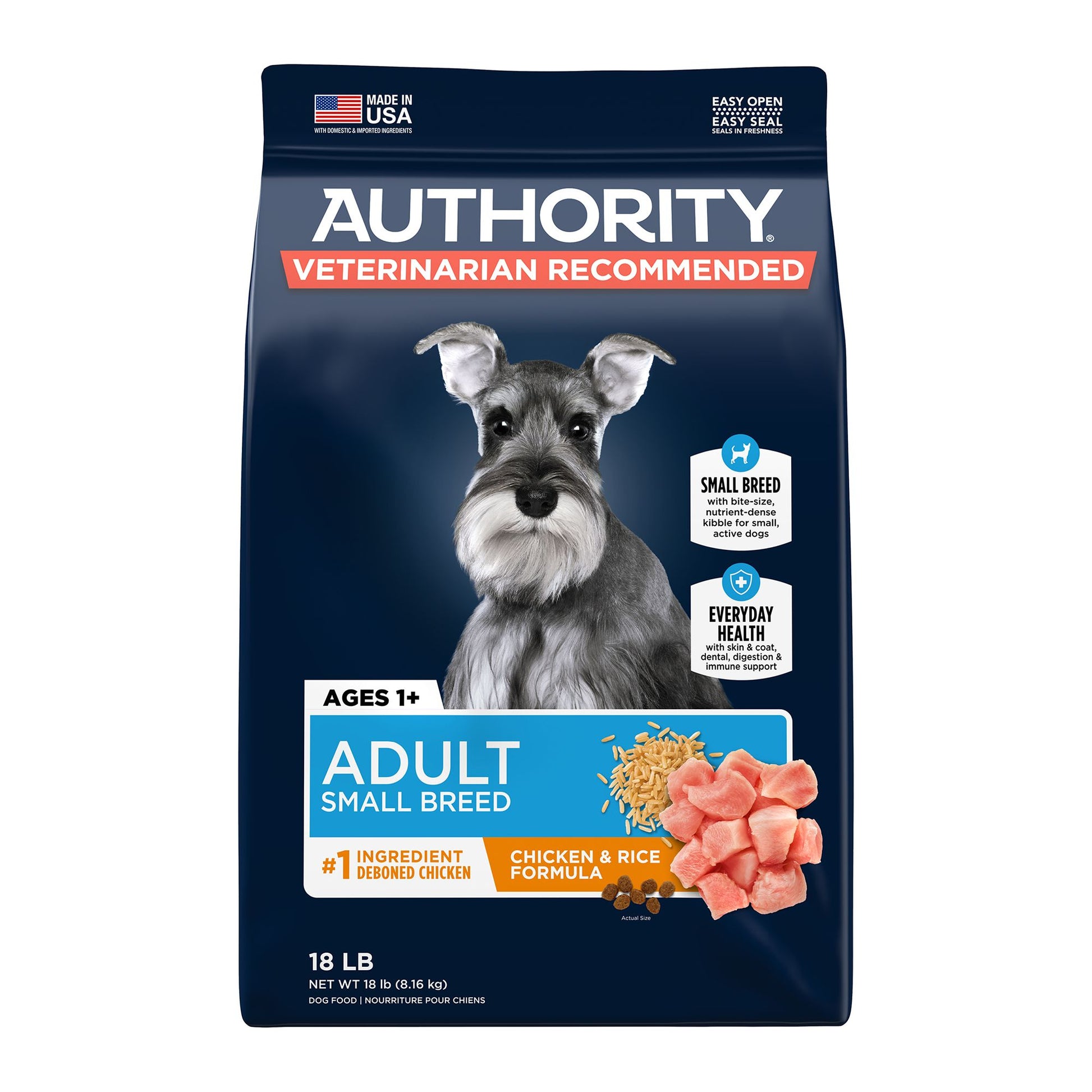 Authority® Everyday Health Small Breed Adult Dry Dog Food - Chicken & Rice 34 Lb