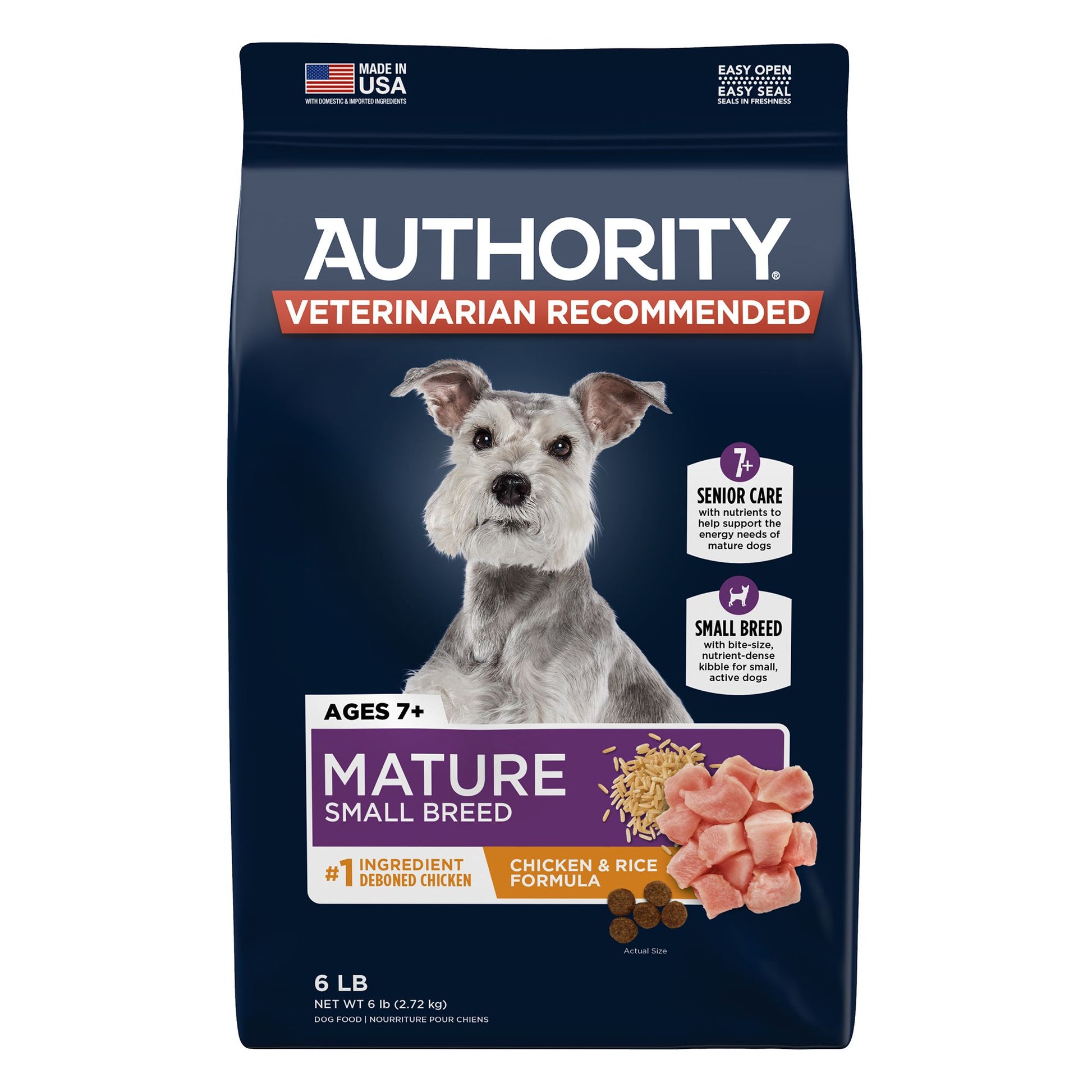 Authority® Everyday Health Small Breed Senior 7+ Dry Dog Food - Chicken & Rice 18 Lb