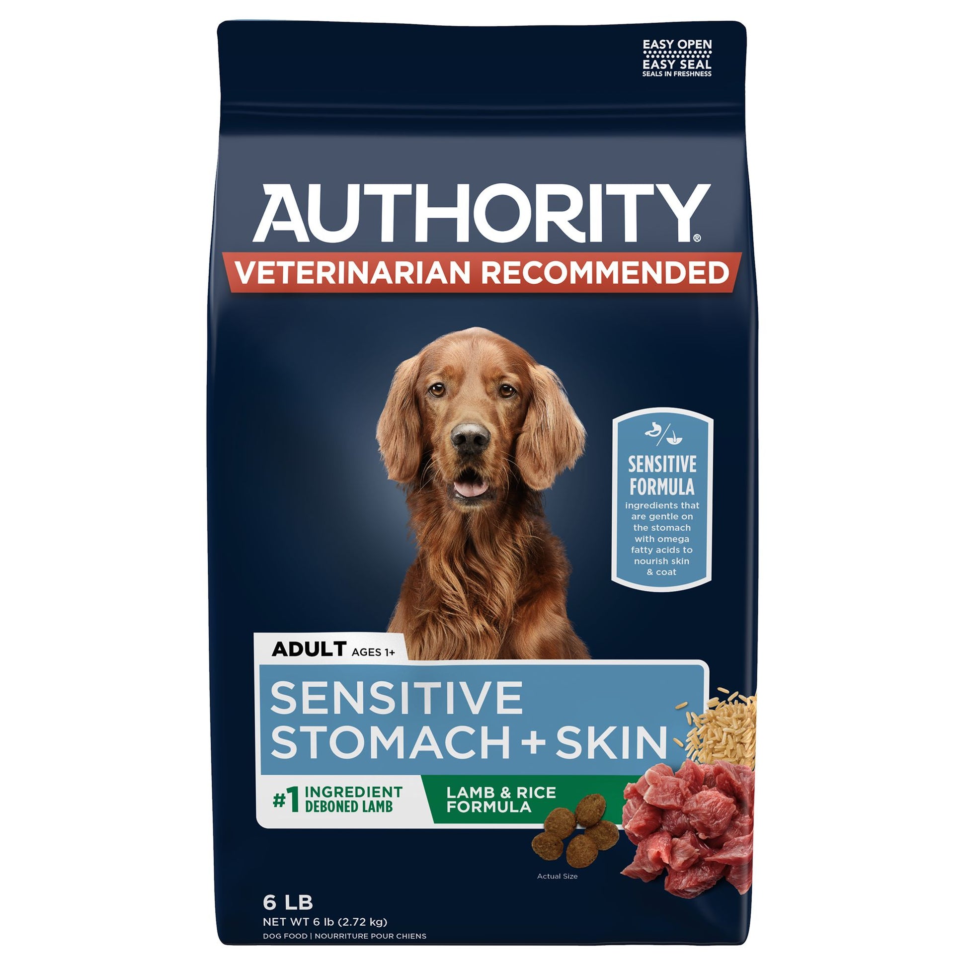Authority® Sensitive Stomach & Skin Adult Dog Dry Food - Lamb & Rice 45 Lb