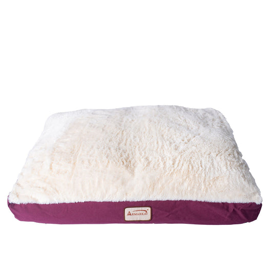  Amarkat Ivory & Burgandy Large Dog Pillow Dog Bed