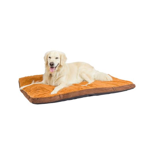 Armarkat Mocha & Earth Brown Faux Suede and Plush Pillow Dog Bed 33"L x 25"W x 4"H