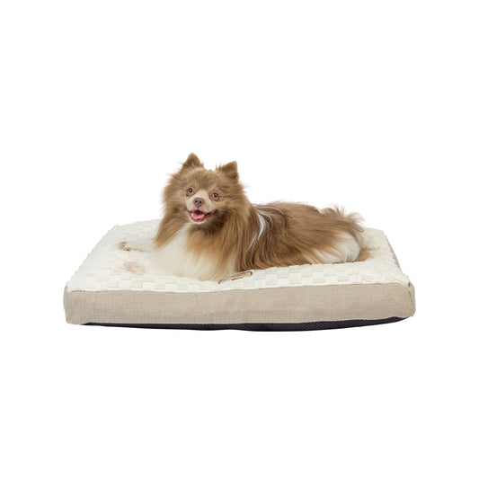Armarkat  Beige & Ivory Snowy Velvet Pillow Dog Bed 40"L x 29"W x 6"H