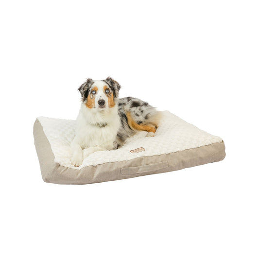 Armarkat  Beige & Ivory Snowy Velvet Pillow Dog Bed 28"L x 22"W x 5"H