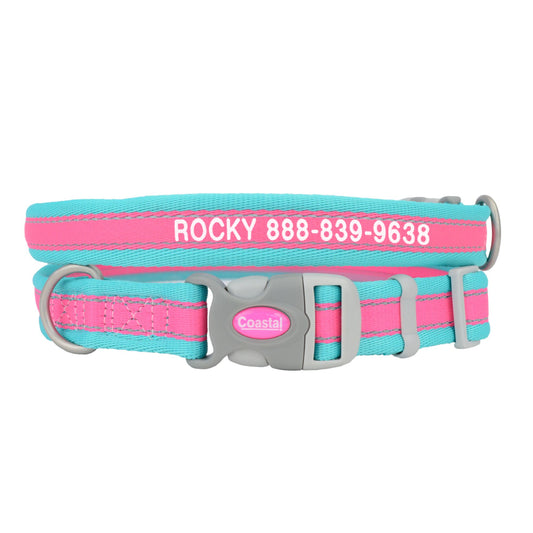 Coastal Pet Products Personalized Pet Attire Pro Reflective Adjustable Dog Collar X Small