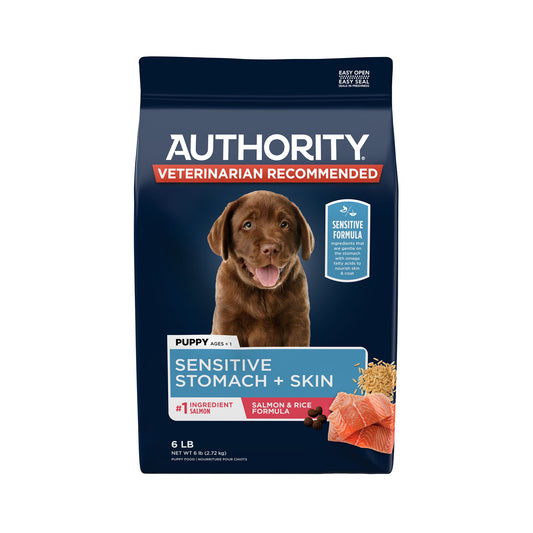 Authority Sensitive Stomach & Skin Puppy Dry Dog Food - Salmon & Rice 18 Lb