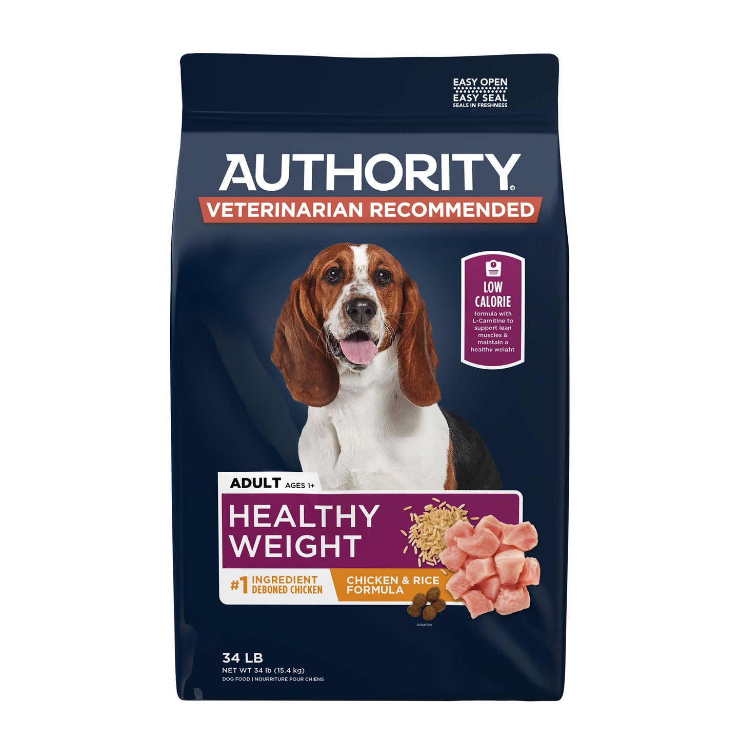 Authority Healthy Weight Adult Dog Dry Food - Chicken & Rice 18 Lb