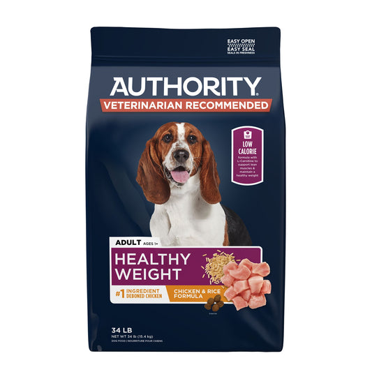 Authority Healthy Weight Adult Dog Dry Food - Chicken & Rice 18 Lb