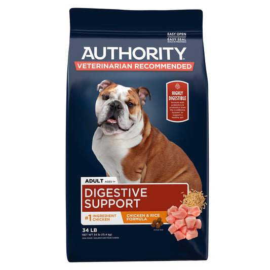 Authority Digestive Support Adult Dog Dry Food - Chicken & Rice 6 Lb