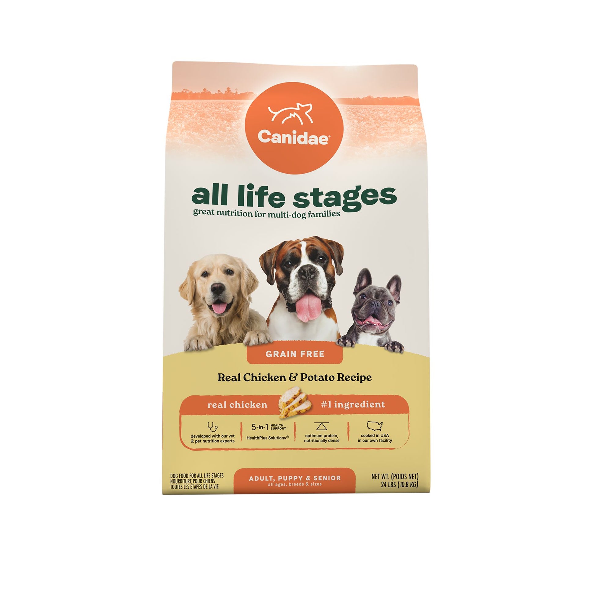 Canidae All Life Stages Dry Dog Food - Grain Free, Chicken & Potato Recipe 4 Lb