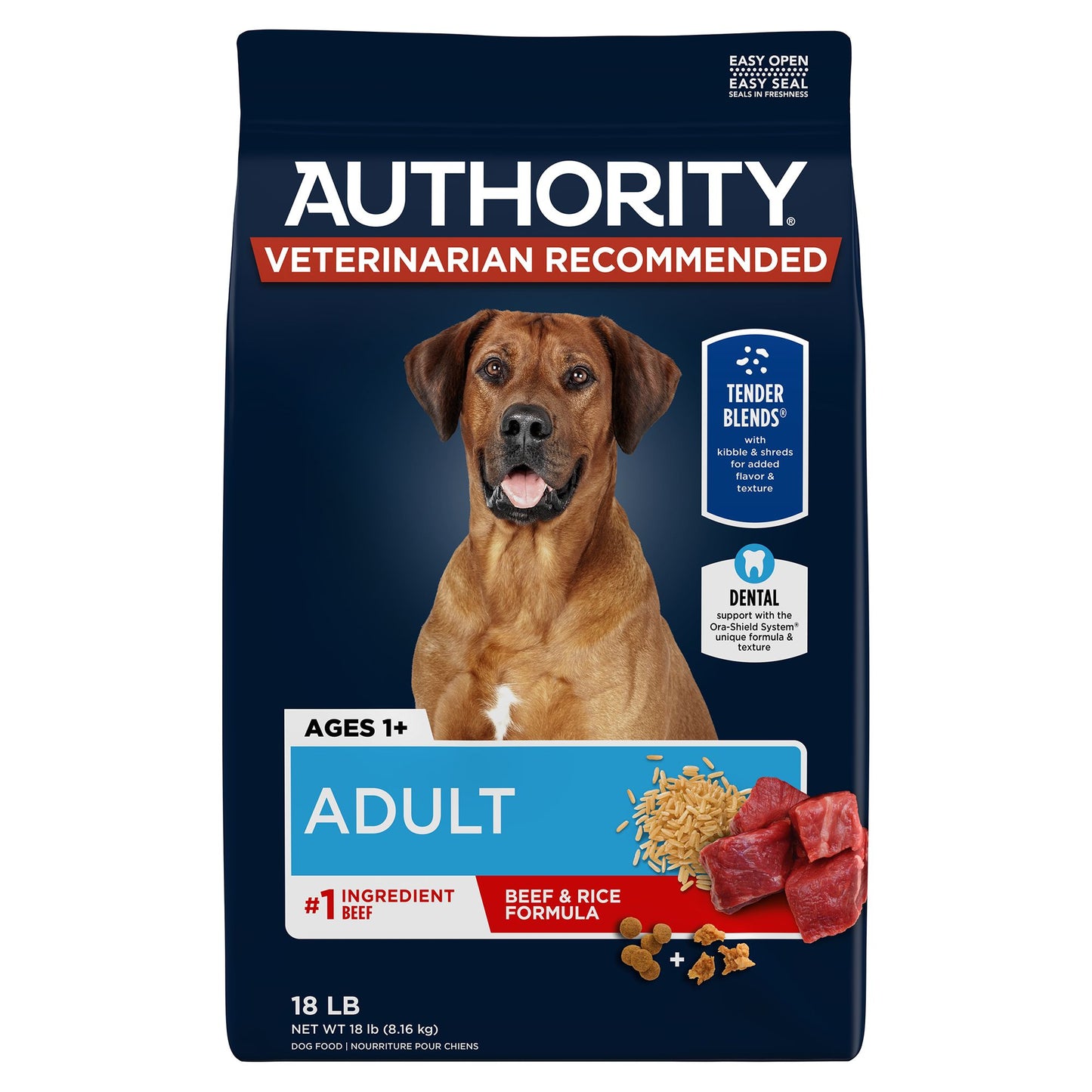 Authority Everyday Health Tender Blends Adult Dry Dog Food - Beef & Rice 18 Lb