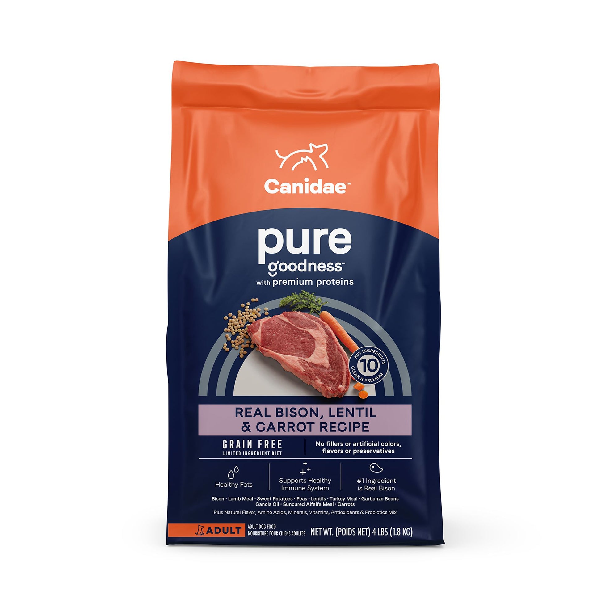 Canidae® Pure&trade; Adult Dry Dog Food - Grain Free, Bison, Lentil & Carrot 21 Lb