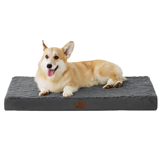 Bedsure® Orthopedic Waterproof Dog Bed with Sherpa & Oxford Fabric Removable Cover & Egg Crate Foam 36"L x 27"W x 3"H