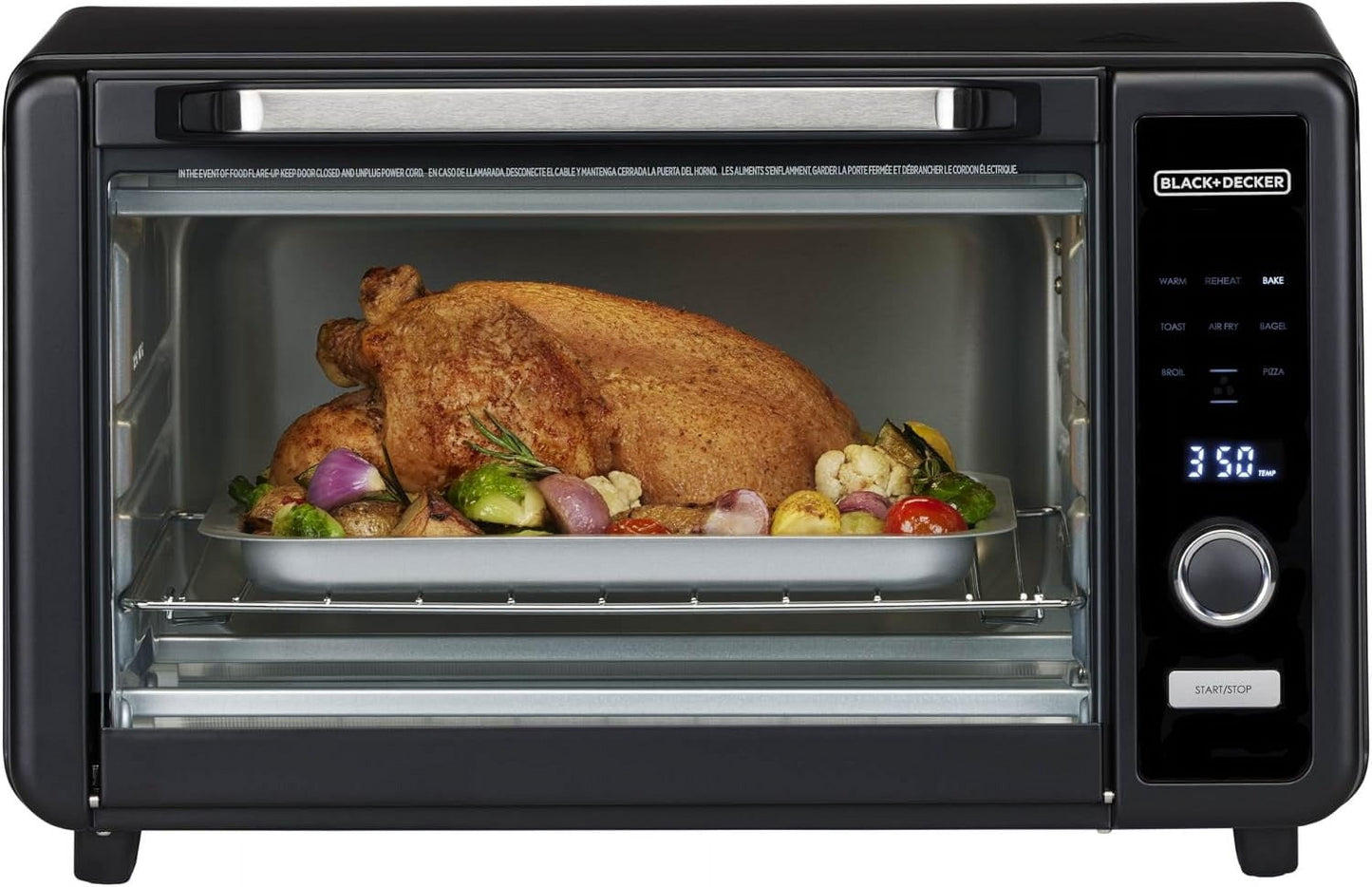 6-Slice Digital Air Fryer Toaster Oven with Bake, Roast & Warm Functions - Compact Countertop Oven, 6-in-1 Multi-Purpose Appliance