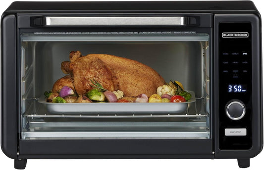 6-Slice Digital Air Fryer Toaster Oven with Bake, Roast & Warm Functions - Compact Countertop Oven, 6-in-1 Multi-Purpose Appliance