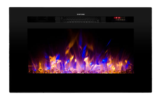 Touchstone 28-in W Black Wall mount Fan-forced Wall-mount Electric Fireplace with Remote Control Included