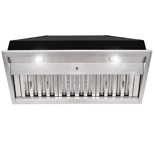 Akicon 36 inch Ducted 600-CFM Stainless steel Insert Under Cabinet Range Hood with Charcoal Filter