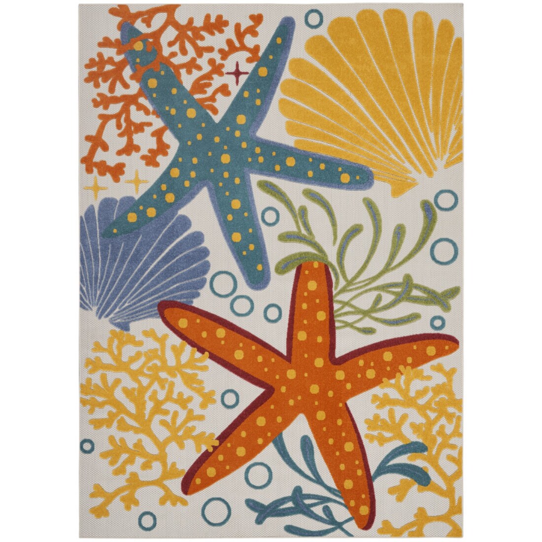 HomeRoots 7 x 10 (ft) Multicolor Rectangular Indoor/Outdoor Area rug