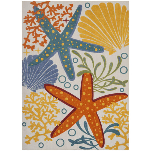 HomeRoots 7 x 10 (ft) Multicolor Rectangular Indoor/Outdoor Area rug