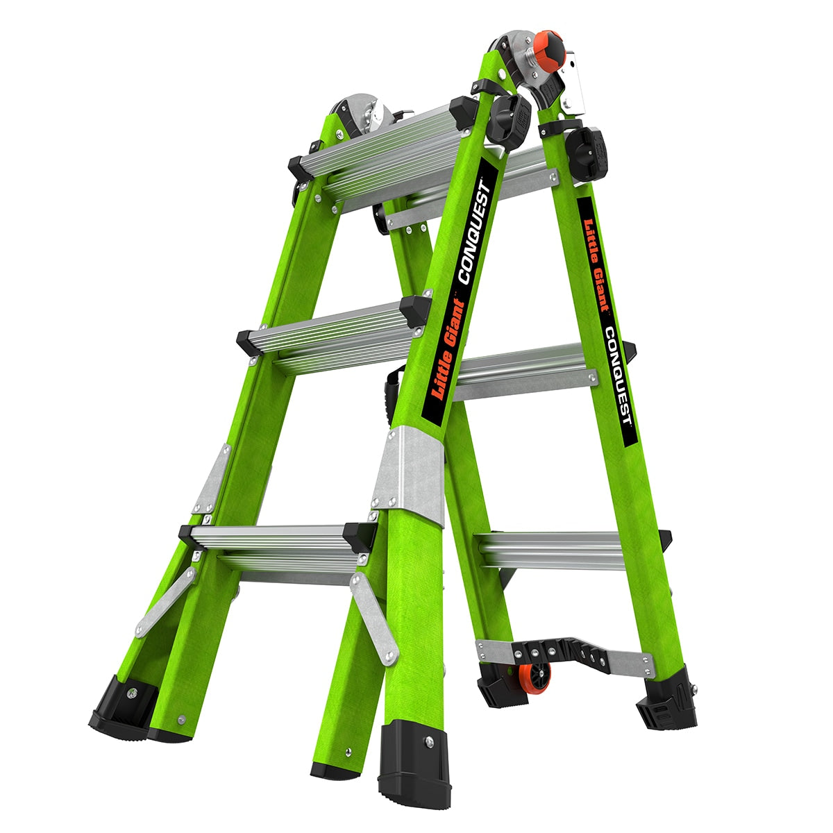 Little Giant Ladders Conquest 14.3-ft Reach Type 1aa- 375-lb Load Capacity Telescoping Multi-Position Ladder 17113-001