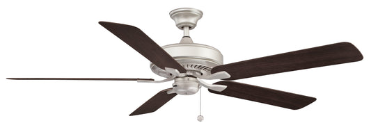 Fanimation Edgewood60 60-in Outdoor Brushed Nickel with Dark Walnut Blades Ceiling Fan Light Kit Compatible - Remote Included ( 5 -Blade )