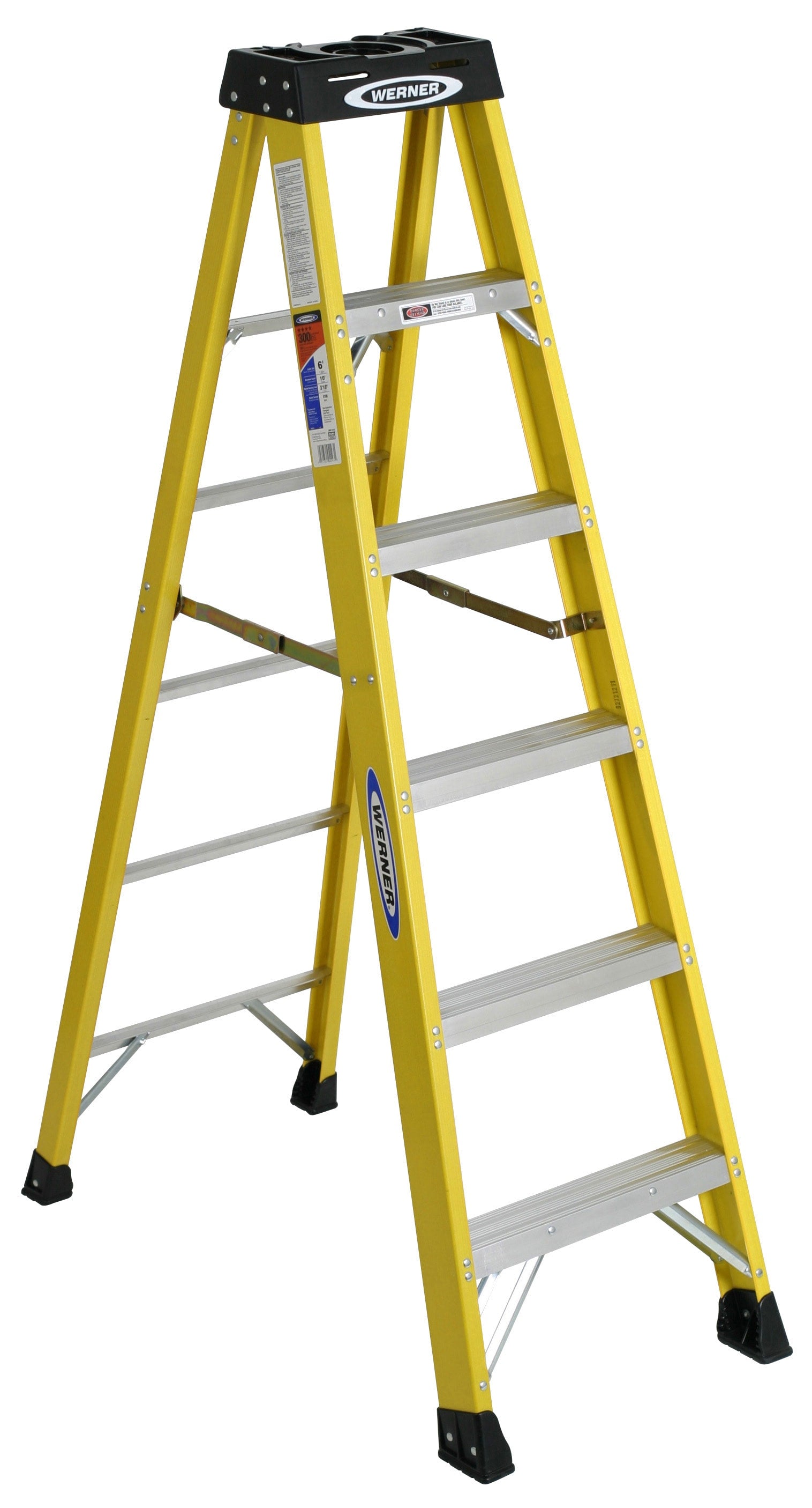 Werner 6100 6-ft Fiberglass Type 1A-300-lb Load Capacity Step Ladder 6106