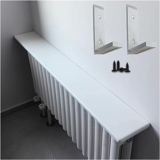 Radiator cover for old radiator，Radiator cabinet， Home Radiator Covers Shelf with Brackets & Screws Over Radiators for Patio\/Front Door Entry\/Farmhouse(White(lxwxh),180x20x2.2cm)