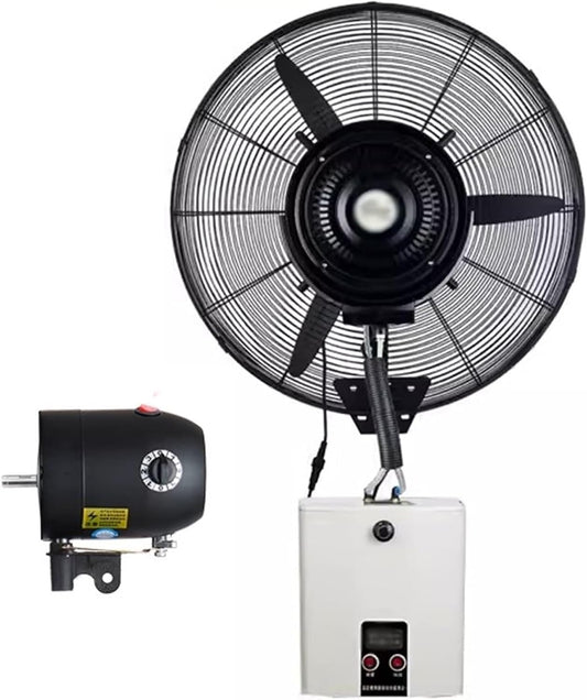 HCZKIUJ Wall-Mounted Misting Fan, Industrial Grade with 3-Speed Settings, Large Water Tank & Auto-Fill, 90° Oscillation for Commercial Spaces, Garages, Warehouses (81cm\/32)