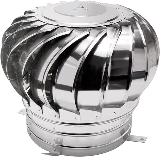 Turbine Ventilator Stainless Steel Rotating Chimney,Spinner Anti Downdraught Chimney,Cowl Cap with Claw Base Energy Saving,for Houses Factory Attic Farm,500mm