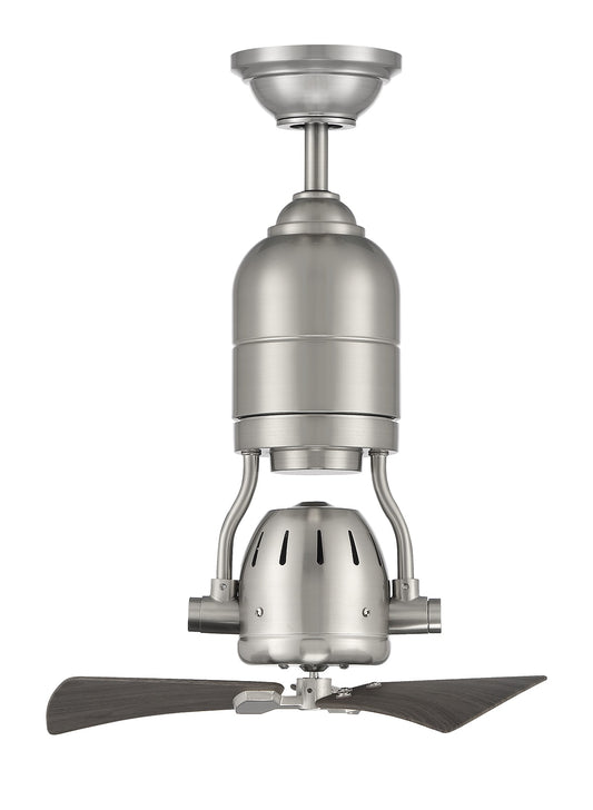 Craftmade Bellows Uno 18-in Brushed Polished Nickel with Graywood Blades Ceiling Fan Without Light - Remote Included ( 3 -Blade )