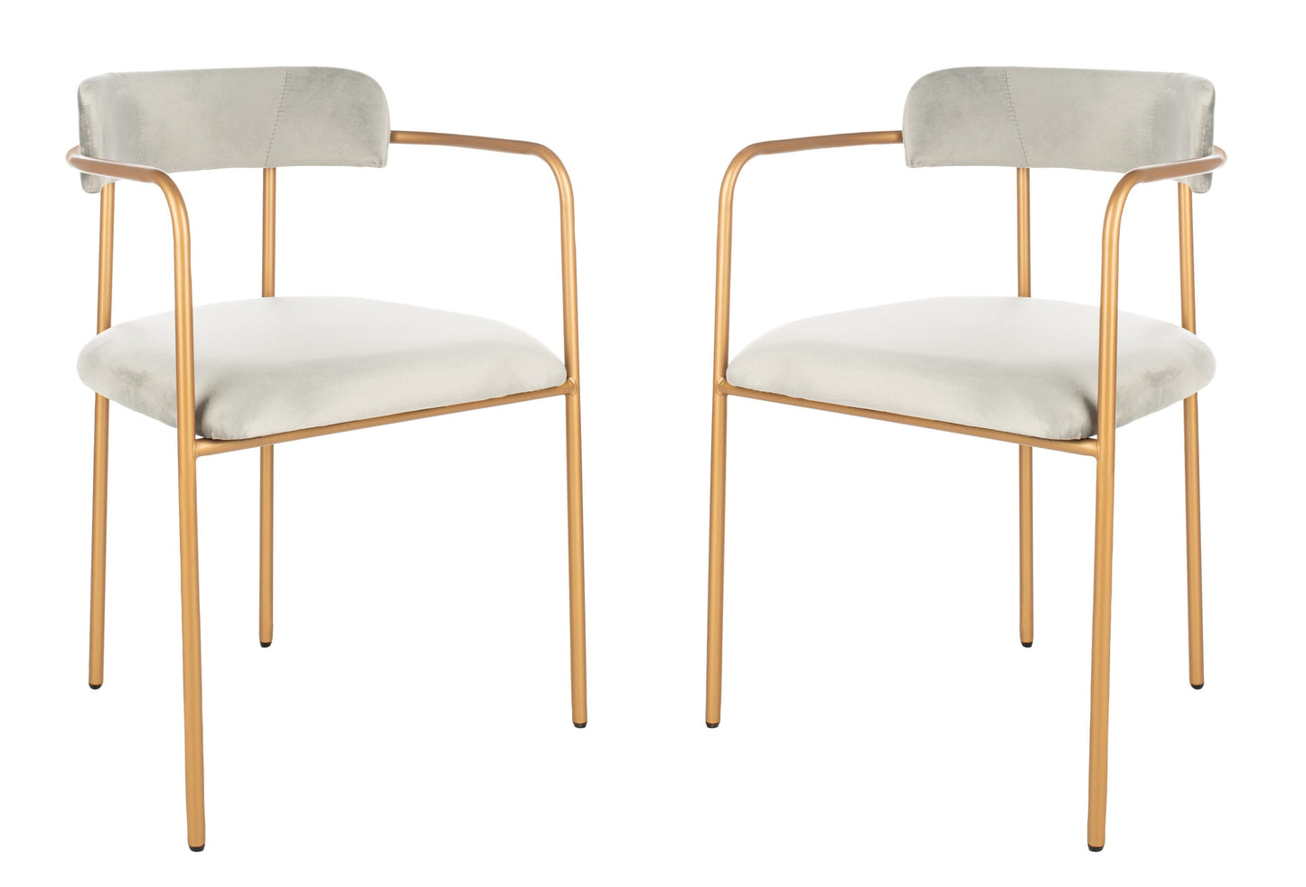 Safavieh Camille Modern Gray/Gold Velvet Accent Chair