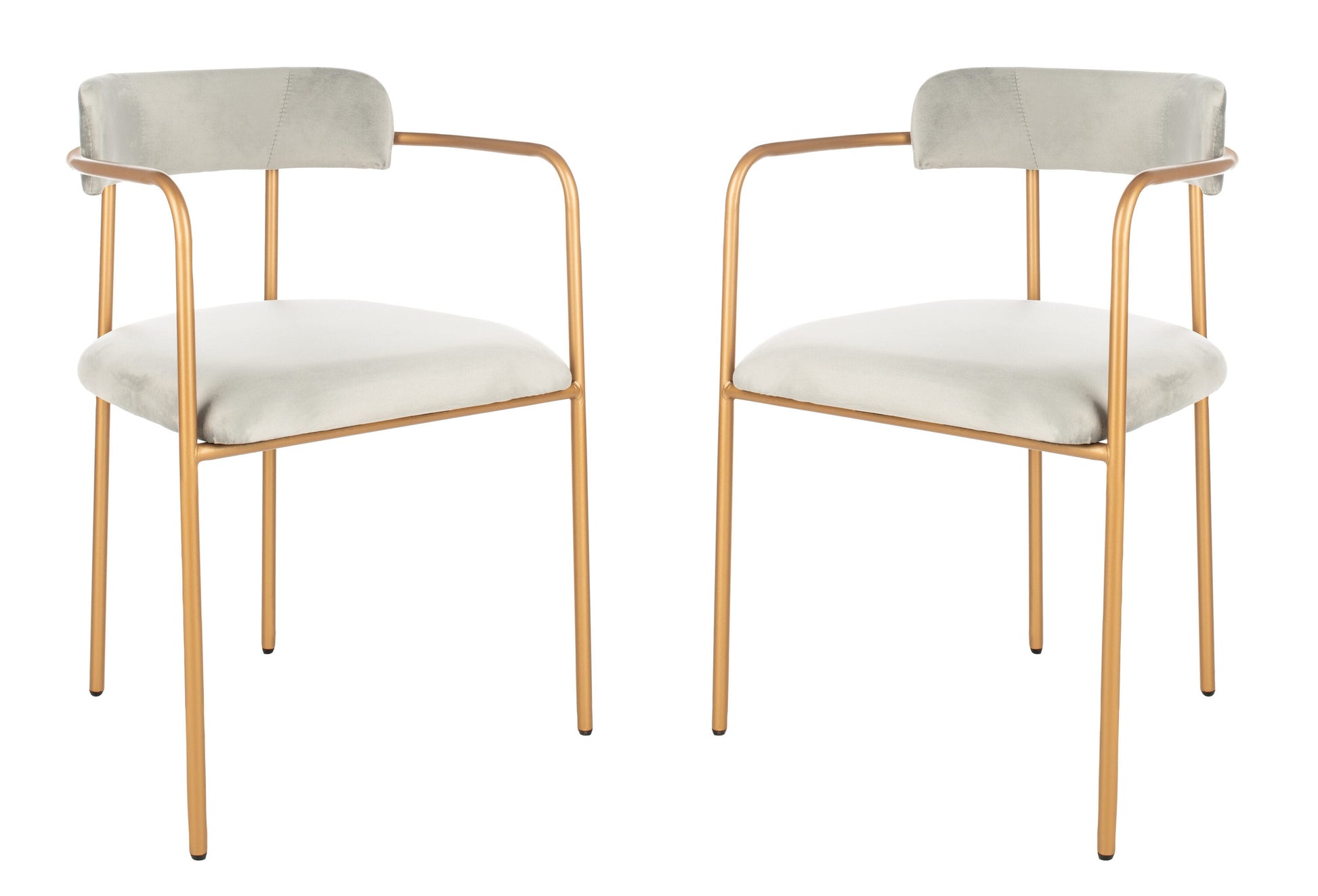 Safavieh Camille Modern Gray/Gold Velvet Accent Chair