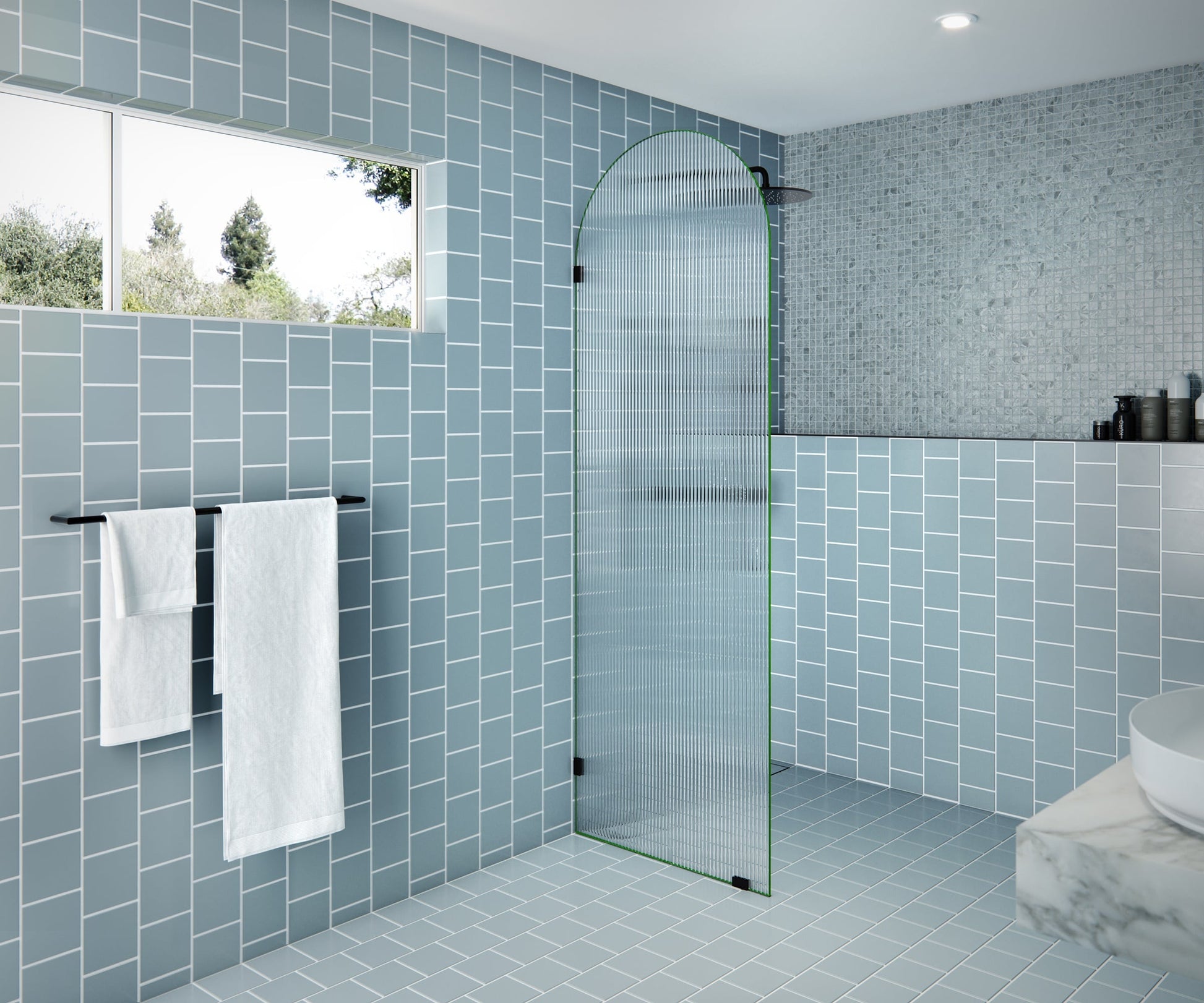 Glass Warehouse Maven Oil Rubbed Bronze 28-in W x 86.75-in H Frameless Tempered Glass Fixed Shower door