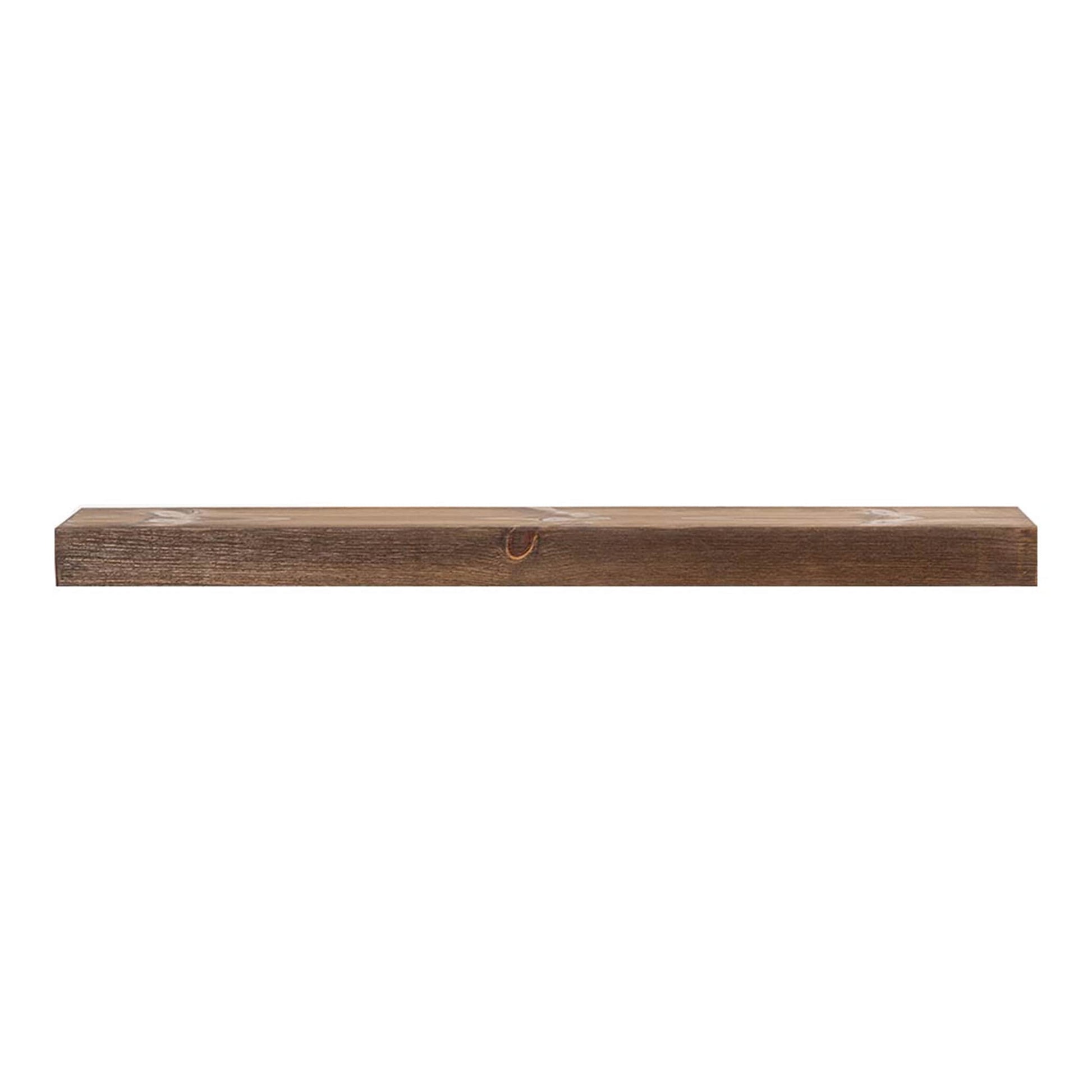Mantels Direct 72-in W x 4-in H x 8-in D Rustic Provincial Pine Hollow Rustic Fireplace Mantel