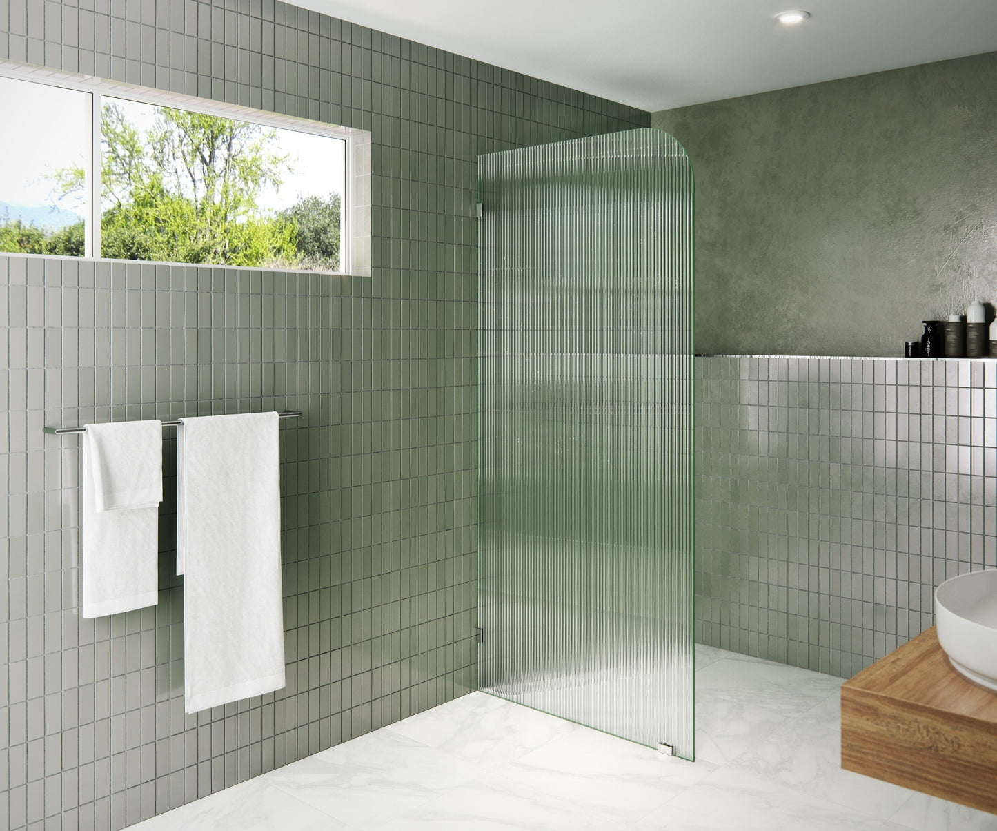 Glass Warehouse Aurora Polished Chrome 36-in W x 78-in H Frameless Tempered Glass Fixed Shower door