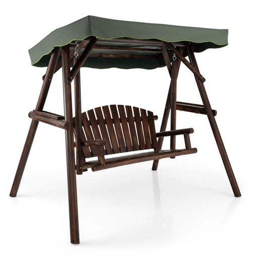 Mondawe 2 -person Nature Wood Outdoor Swing