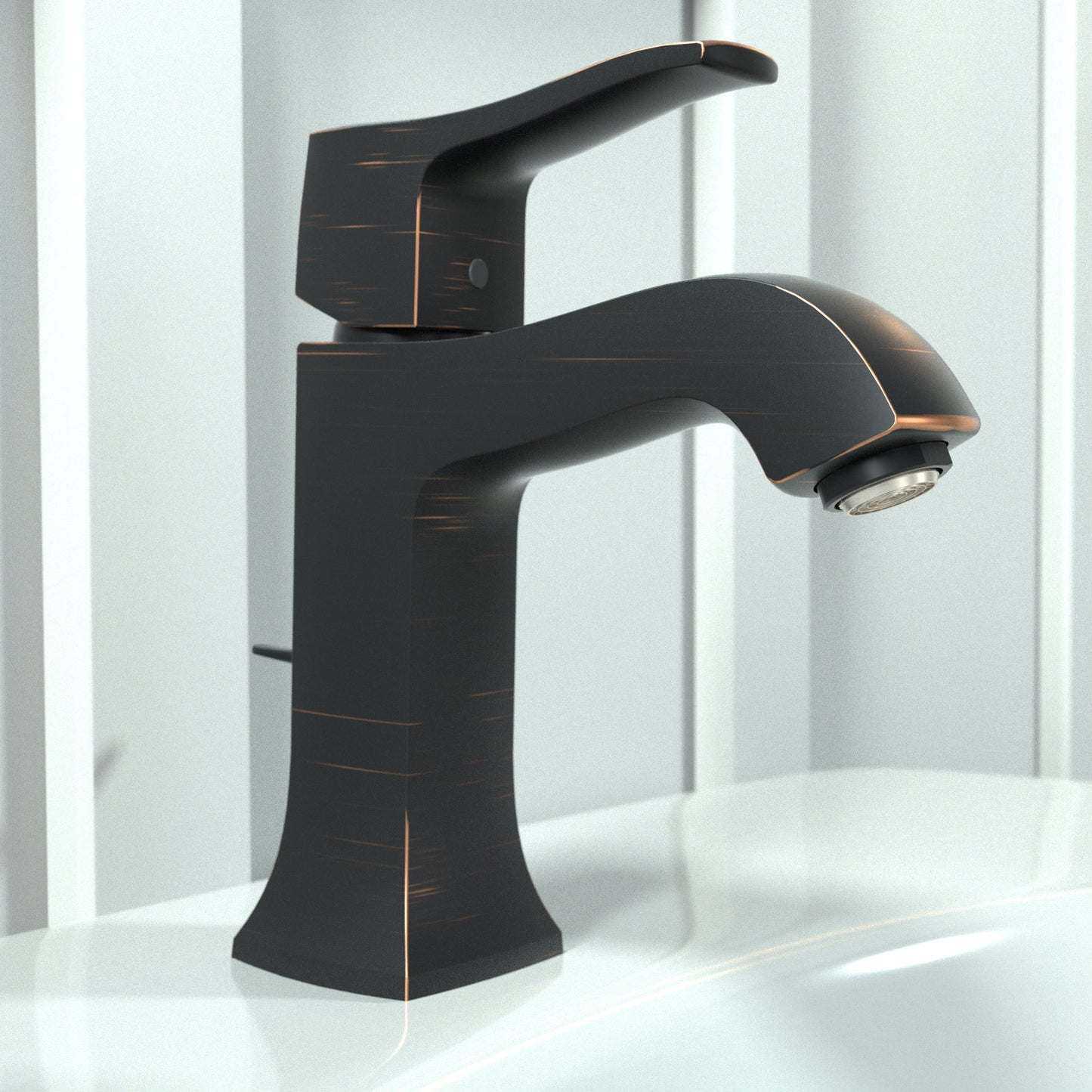 Hansgrohe Metris C Rubbed bronze Single hole 1-handle WaterSense Low-arc Residential Handle Bathroom Sink Faucet with Drain
