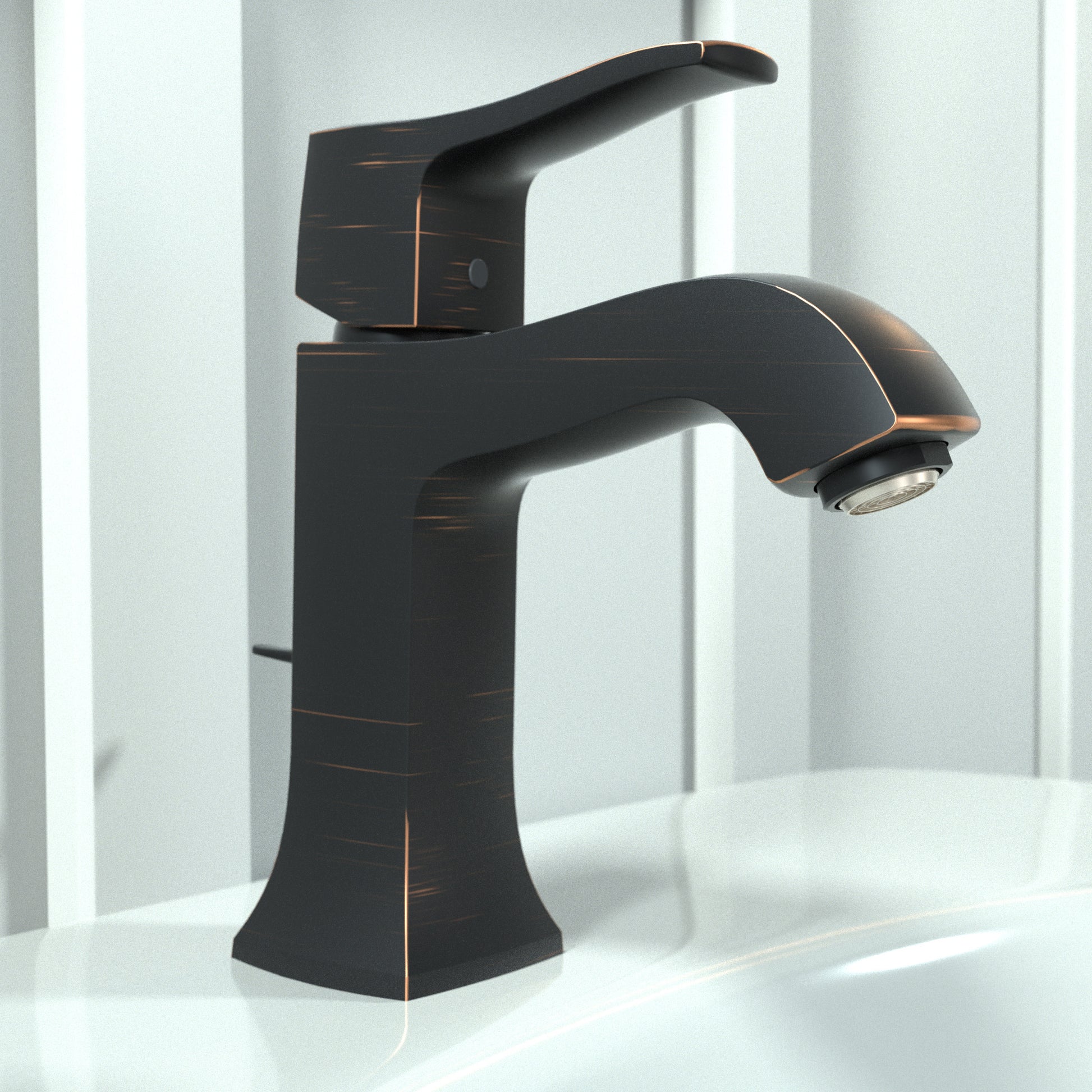 Hansgrohe Metris C Rubbed bronze Single hole 1-handle WaterSense Low-arc Residential Handle Bathroom Sink Faucet with Drain