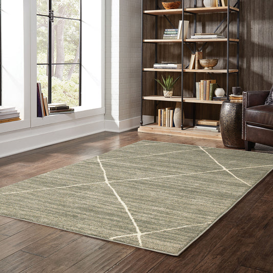 Archer Lane Reid 8 x 10 (ft) Loomed Gray Rectangular Indoor Geometric Pet Friendly Area rug