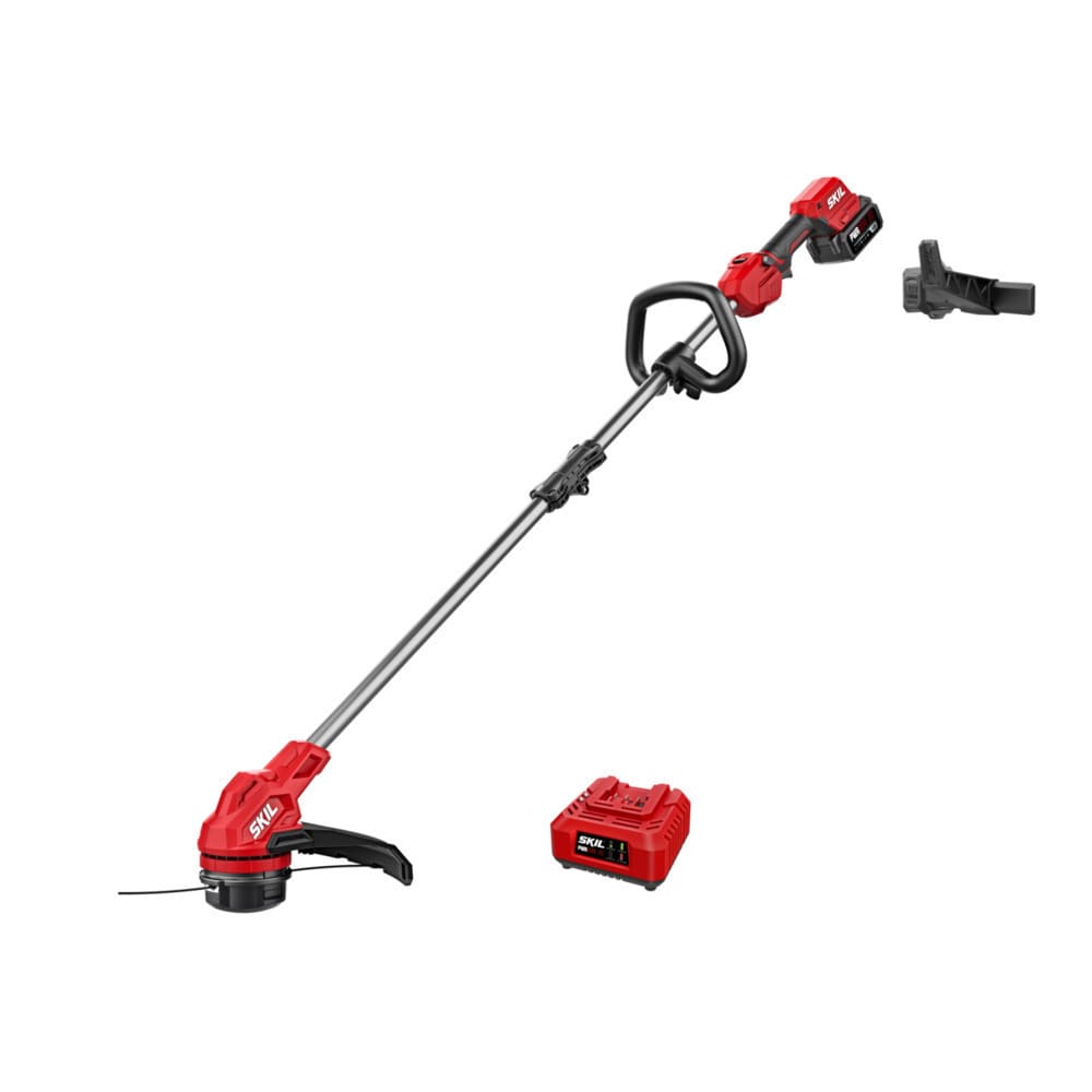 SKIL PWR CORE 20-volt 13-in Straight Shaft Battery String Trimmer 4 Ah (Battery and Charger Included) LT4823B-10