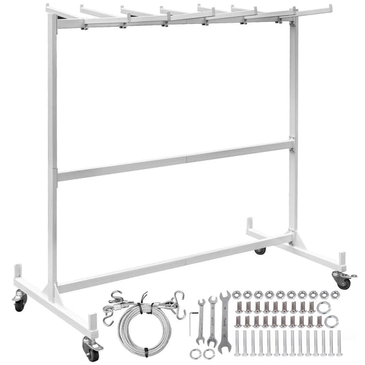 VEVOR Steel Folding Chair Cart with Wheels, 33-in x 66-in x 67.5-in, White - Holds up to 36 Plastic Folding Chairs, 750 lbs. Weight Capacity ZYTCBSG1C3LSNZY01V0