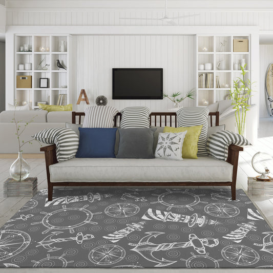 Addison Rugs Harpswell 9 x 12 (ft) Loomed Gray Rectangular Indoor/Outdoor Tropical Area rug