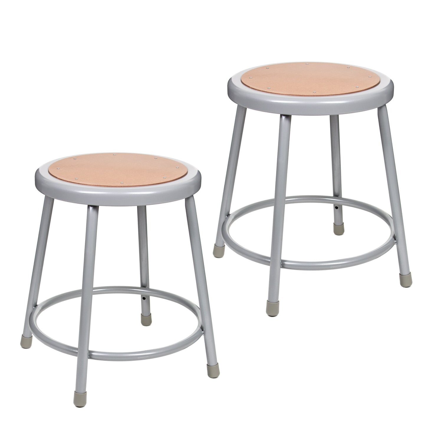 Hampden Furnishings Flynn 18 Inch Stool - Versatile Work Seat with 500 lb Weight Capacity, Gray, Set of 2 HMD6200AGY/2