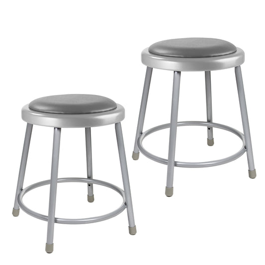 Hampden Furnishings Otto 18 Inch Padded Work Seat Stool (2-Pack) - Gray, 300 lbs. Weight Capacity, Versatile and Durable Steel Construction HMD6400AGY/2