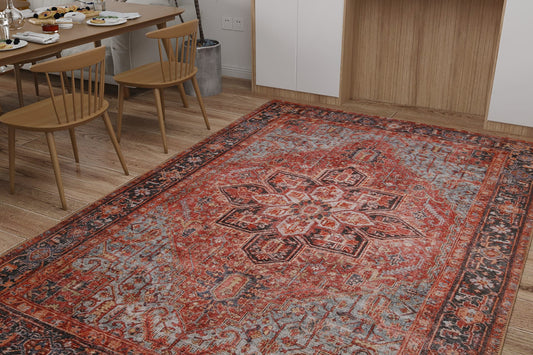 Everyday Woven 9 x 12 (ft) Red Rectangular Indoor Distressed/Overdyed Moroccan Machine washable Area rug