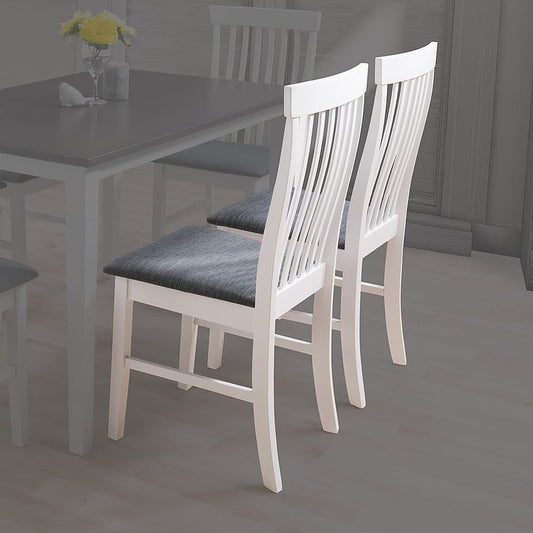 CorLiving - Michigan Two Toned White and Gray Dining Chair, Set of 2 - White/Gray