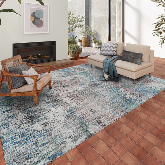 Addison Rugs Accord 10 x 14 (ft) Loomed Off-white Rectangular Indoor/Outdoor Abstract Mid-Century Modern Area rug