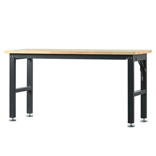 Wrightmaster 48.03-Inches L x 37.01-Inches H Wood and Black Wood Adjustable Height Portable Work Bench Top