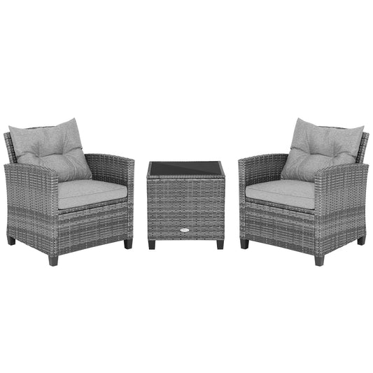 Costway 5-Piece Rattan Patio Conversation Set with Off-white Cushions