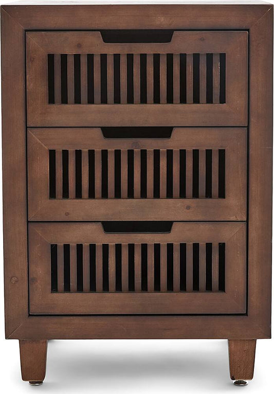 Adore Decor - Sawyer 3-Drawer Cabinet - Brown