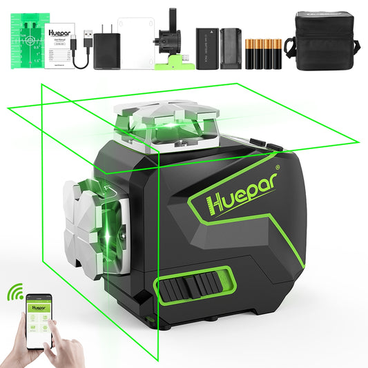 Huepar 200-ft Green Self-Leveling Cross-line Laser Level S02CG